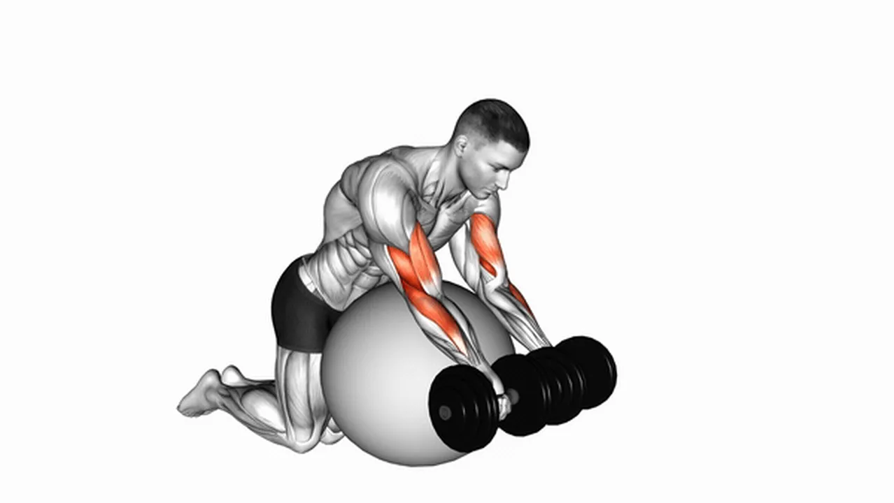 How to do Dumbbell Preacher Curls on Exercise Ball? Image