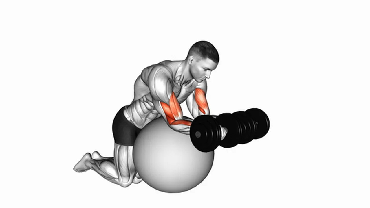 Common variations of Dumbbell Preacher Curls on Exercise Ball Image