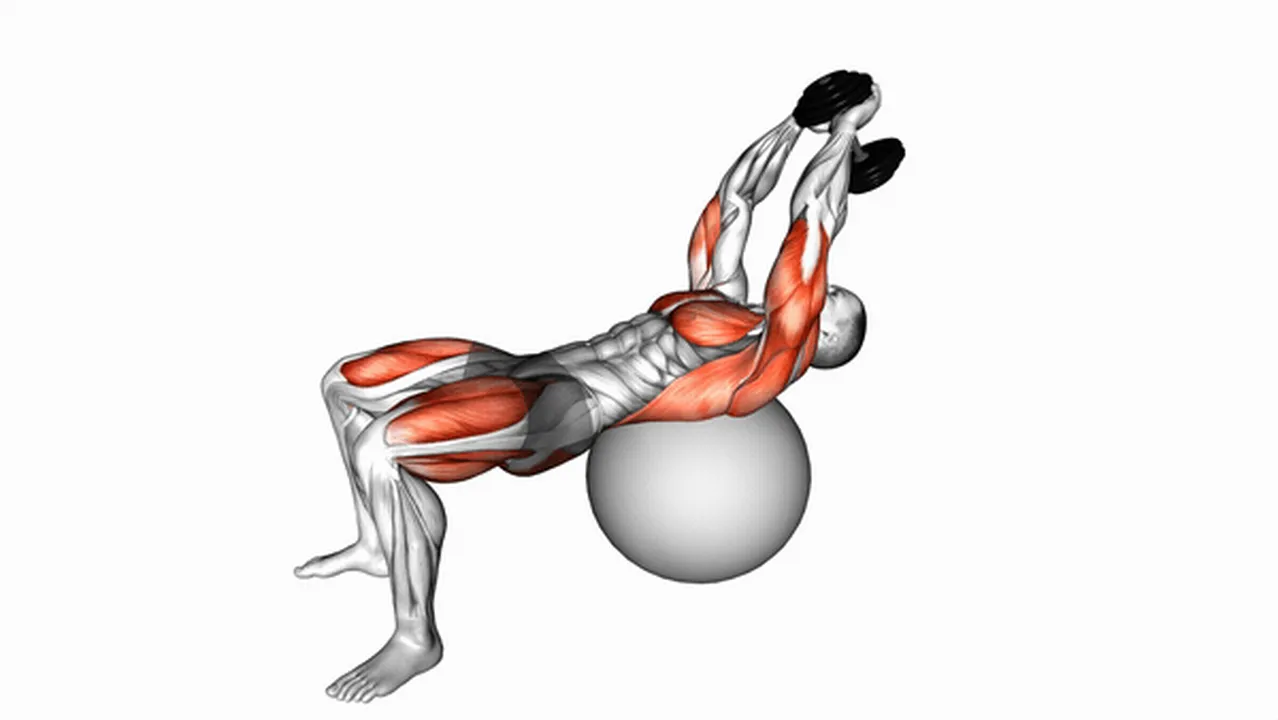 What are the benefits of the Dumbbell Pullover Hip Extension on Exercise Ball? Image