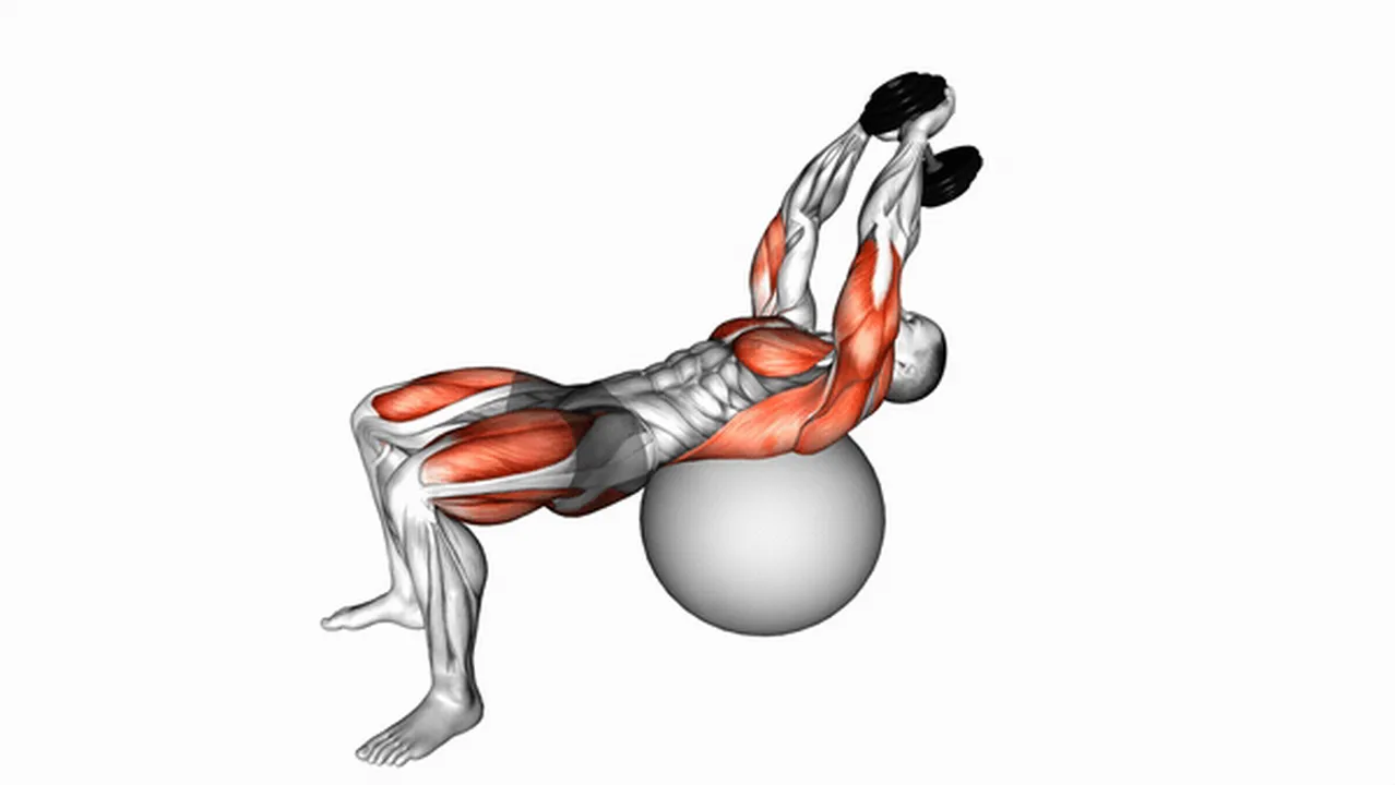 How to do Dumbbell Pullover Hip Extension on Exercise Ball? Image