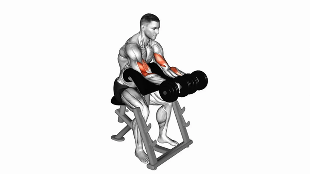 How to do dumbbell reverse preacher curls? Image