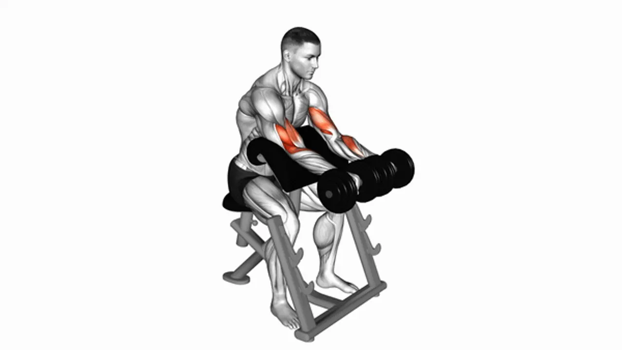 Dumbbell Reverse Preacher Curl