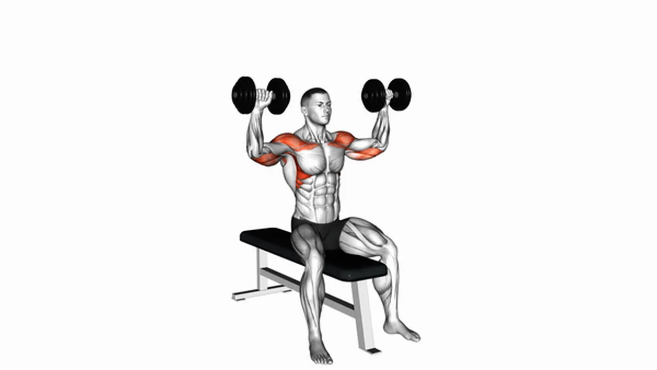 Common dumbbell seated bench press variations Image