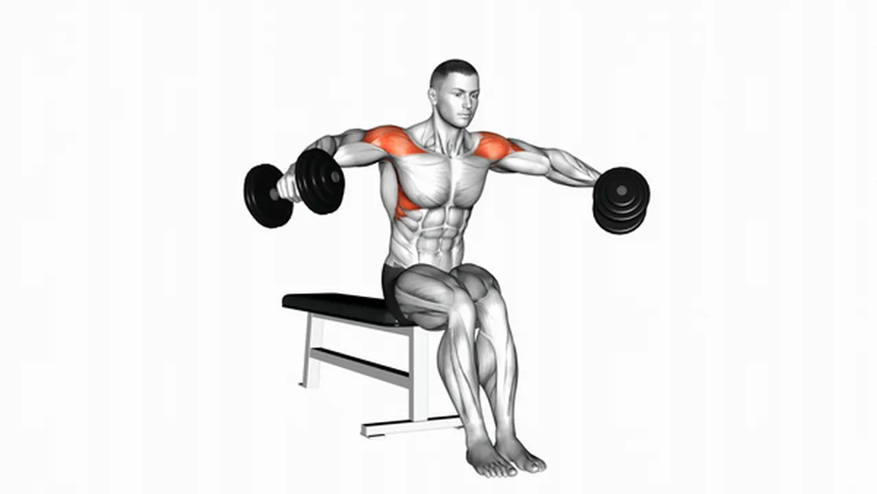 How to do Dumbbell Seated Bent Arm Lateral Raises? Image