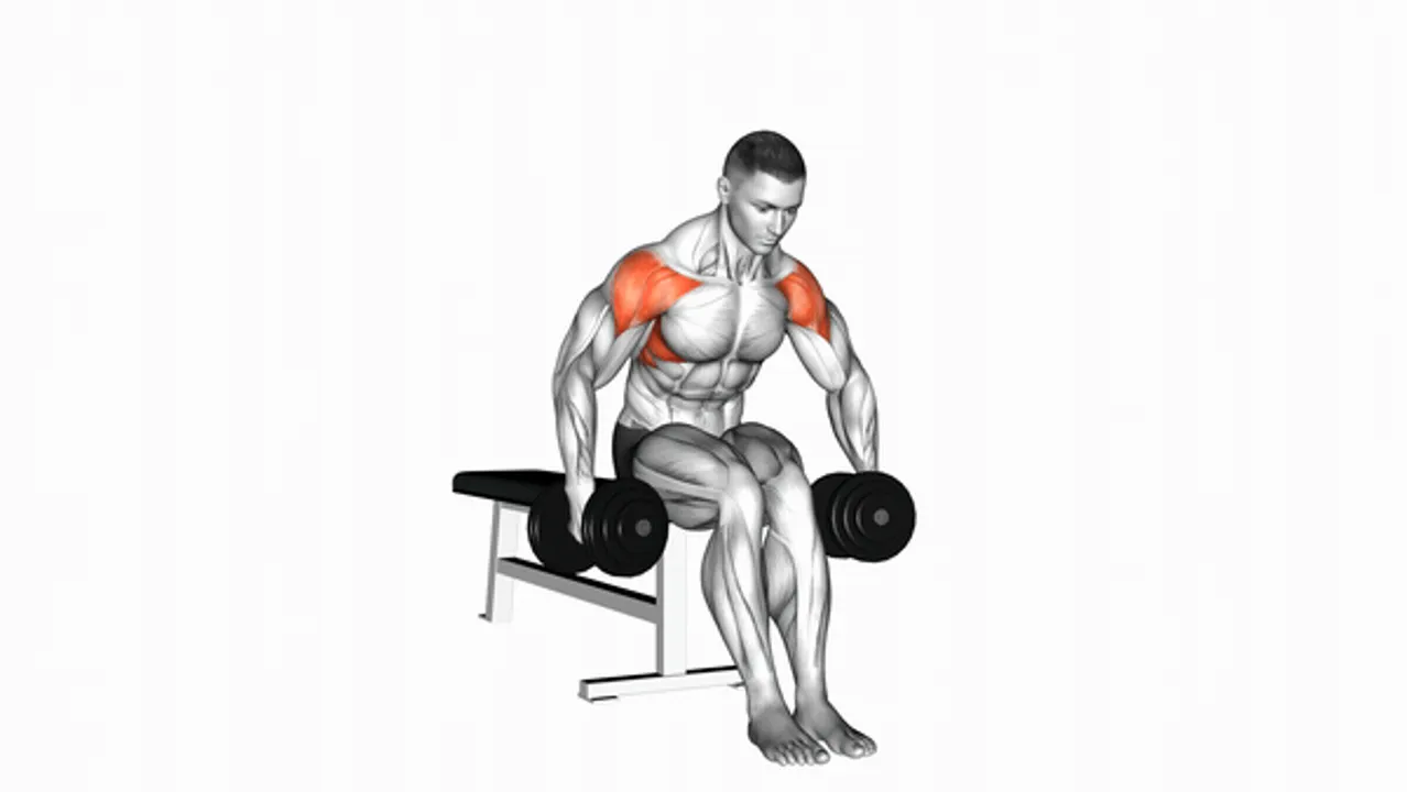 Dumbbell Seated Bent Arm Lateral Raise