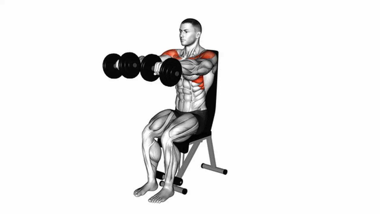 Common variations of dumbbell seated front raises Image