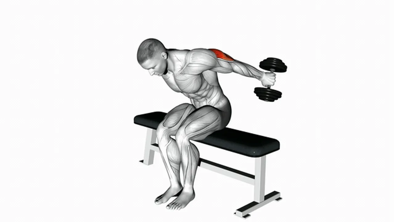 How to do dumbbell seated kickbacks? Image