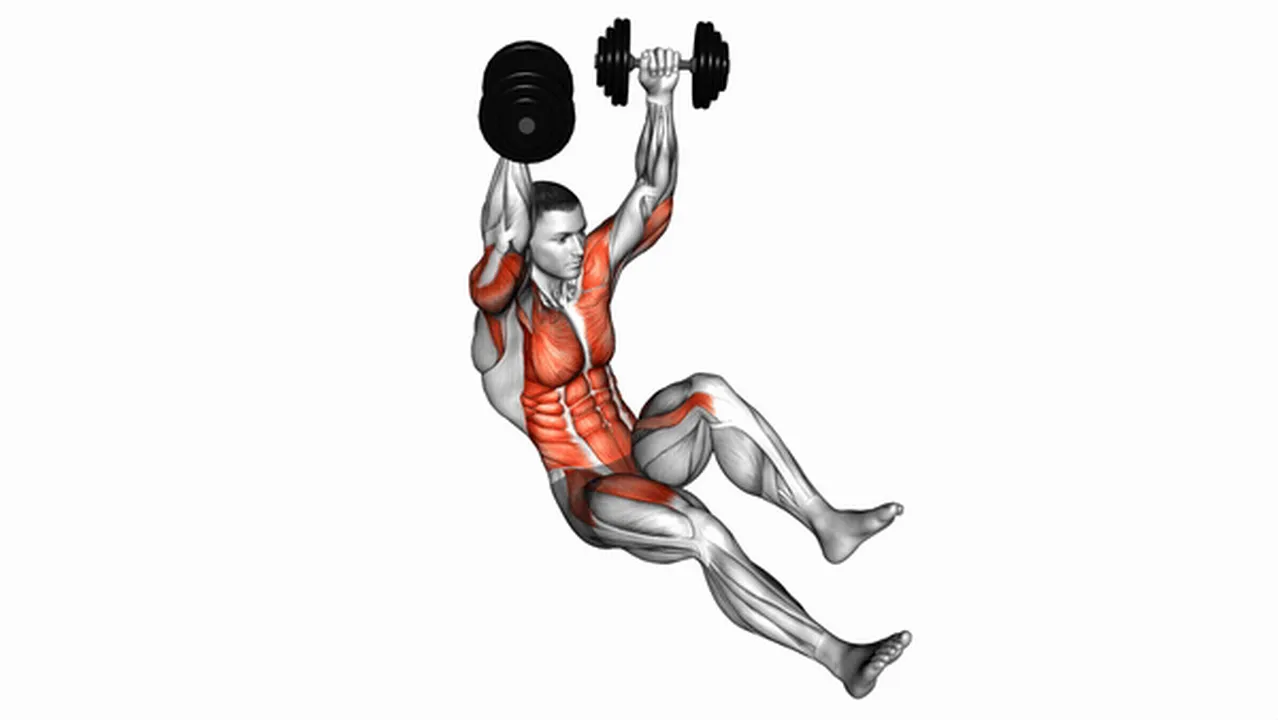 Common variations of the Dumbbell Seated Military Hold with Alternate Leg Raise Image