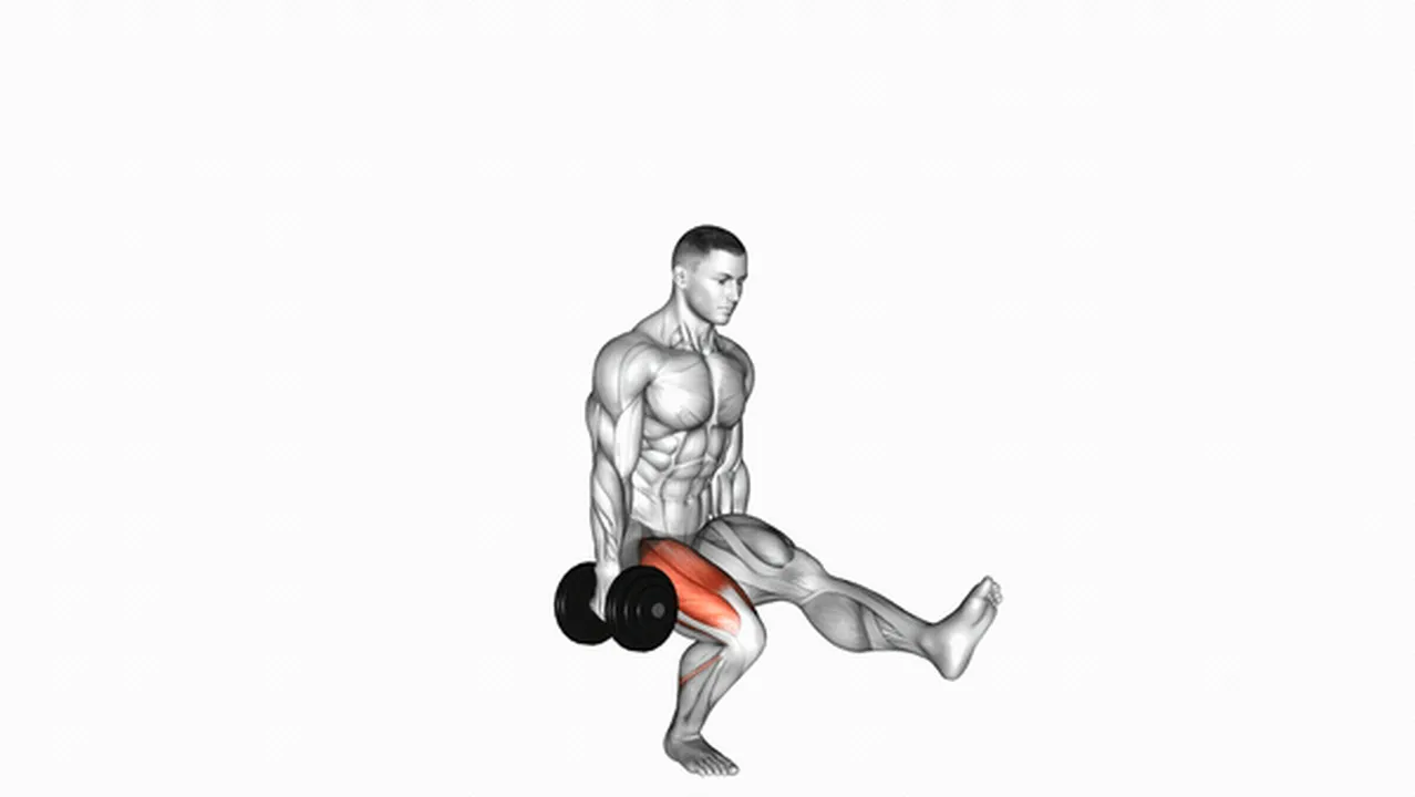 Common dumbbell single leg squat variations Image