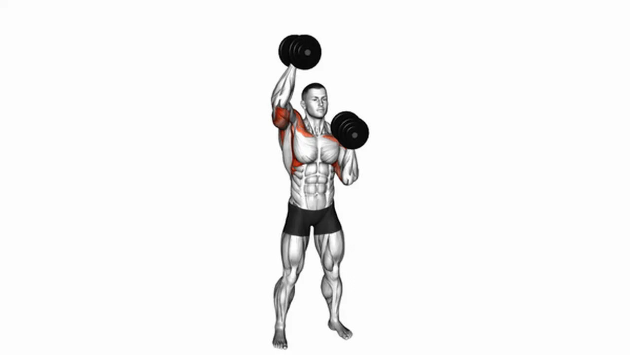 How to do the Dumbbell Standing Alternate Overhead Press? Image