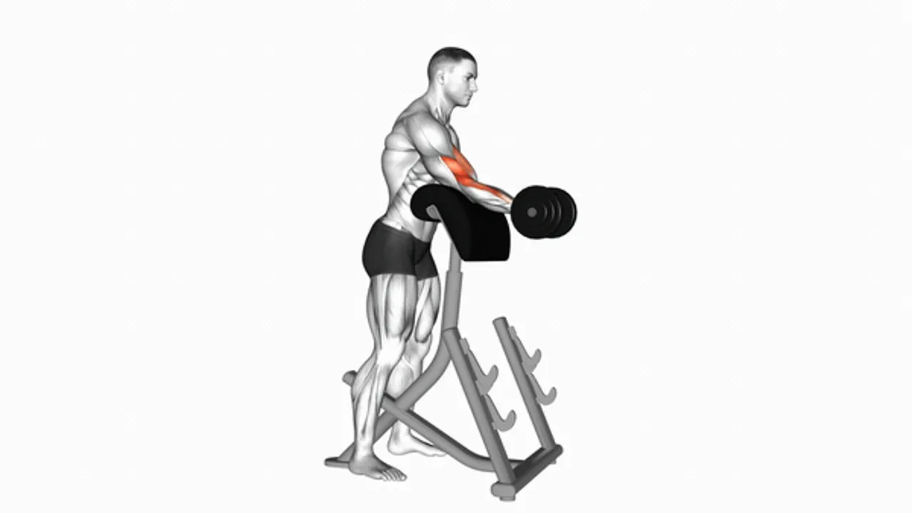 Dumbbell Standing Preacher Curl