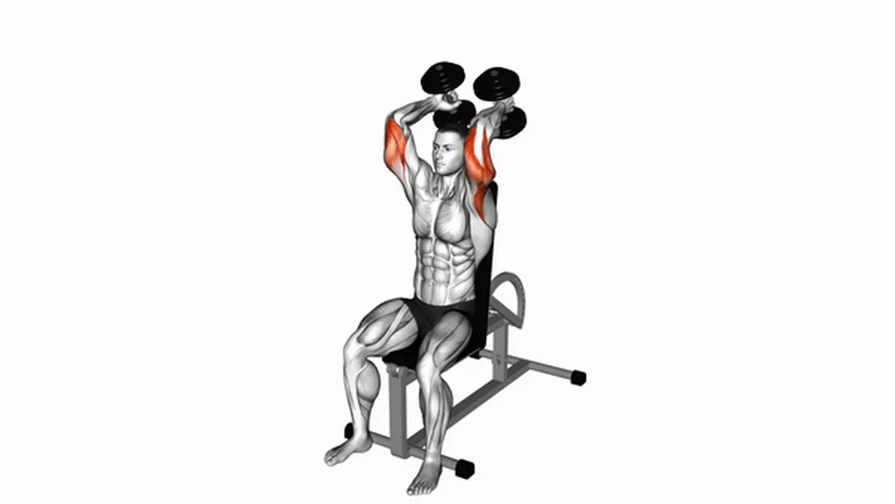 How to do Dumbbells Seated Triceps Extension? Image