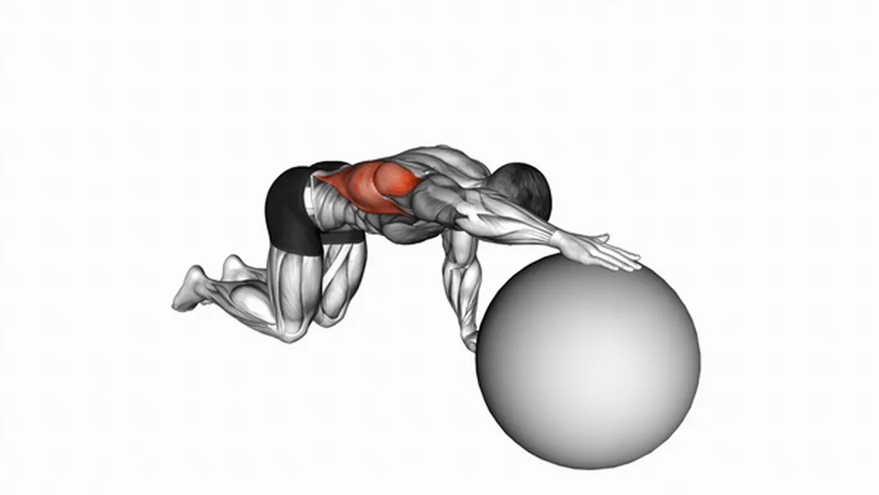 What are the benefits of the Exercise Ball Lat Stretch? Image