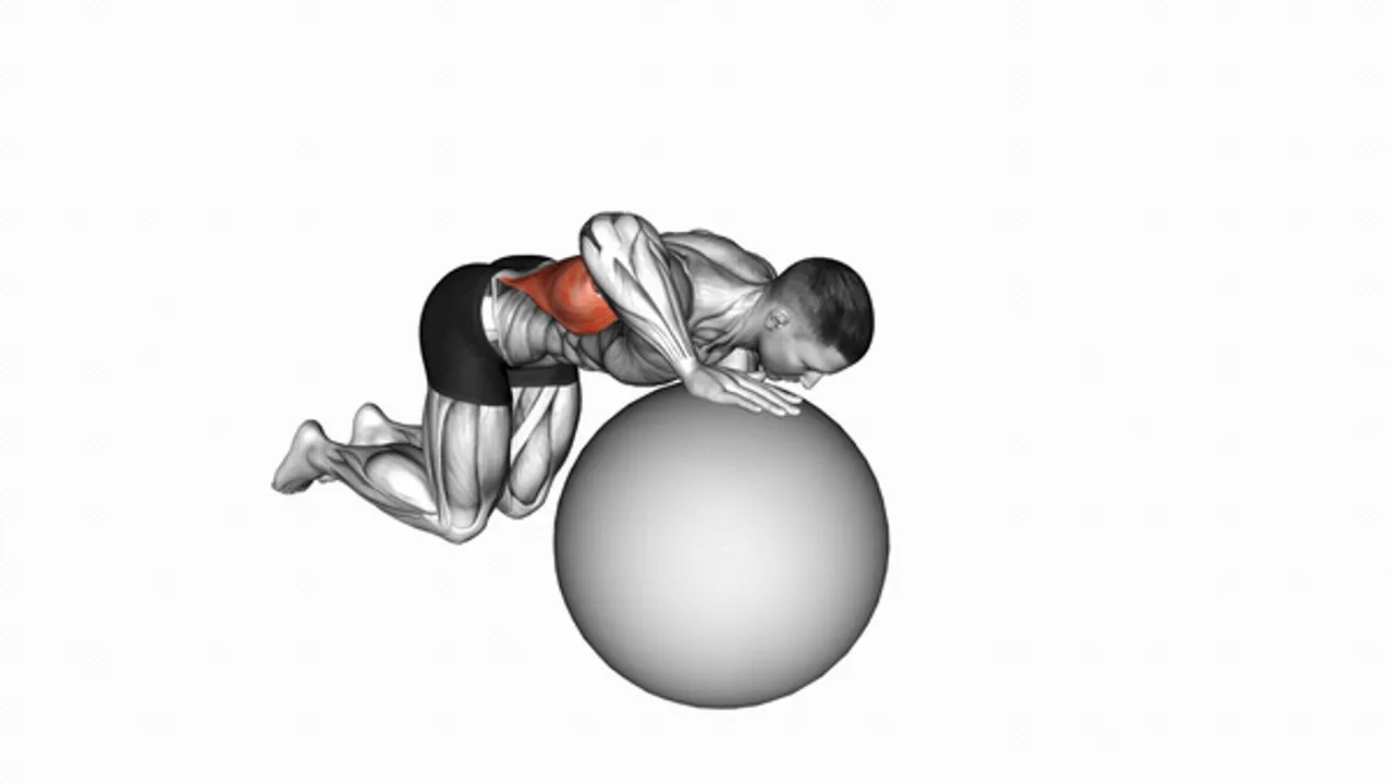 Exercise Ball Lat Stretch