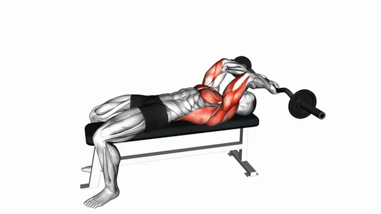 How to do EZ Bar Lying Bent Arms Pullovers? Image