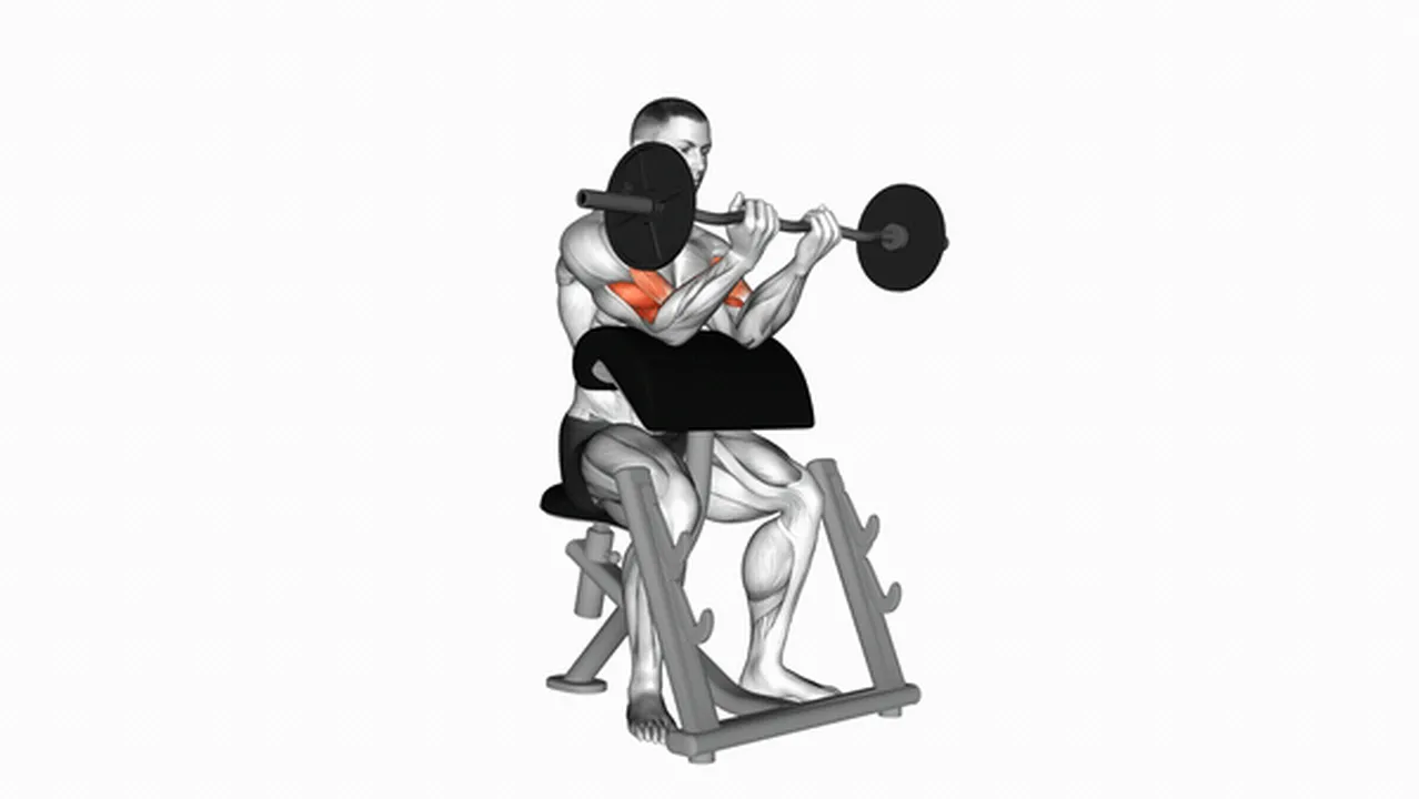 How to do the EZ Barbell Close Grip Preacher Curl? Image