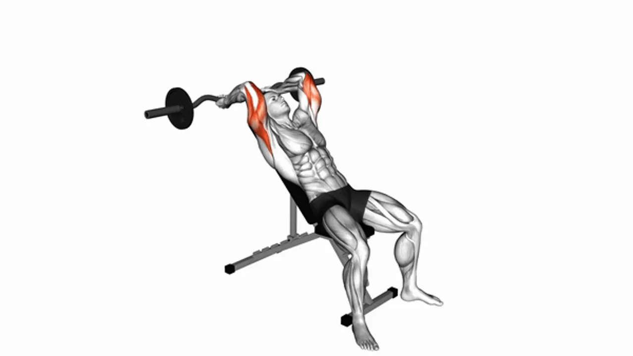 EZ Barbell Incline Triceps Extension