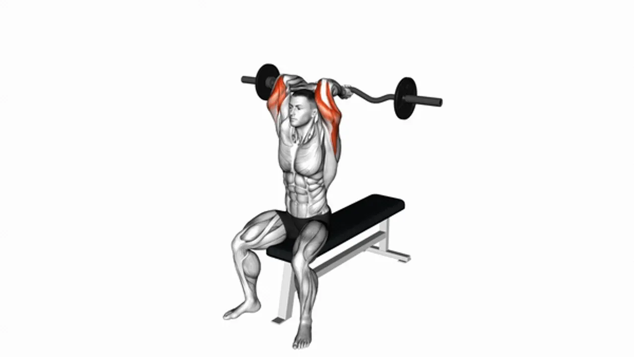 EZ Barbell Seated Triceps Extension