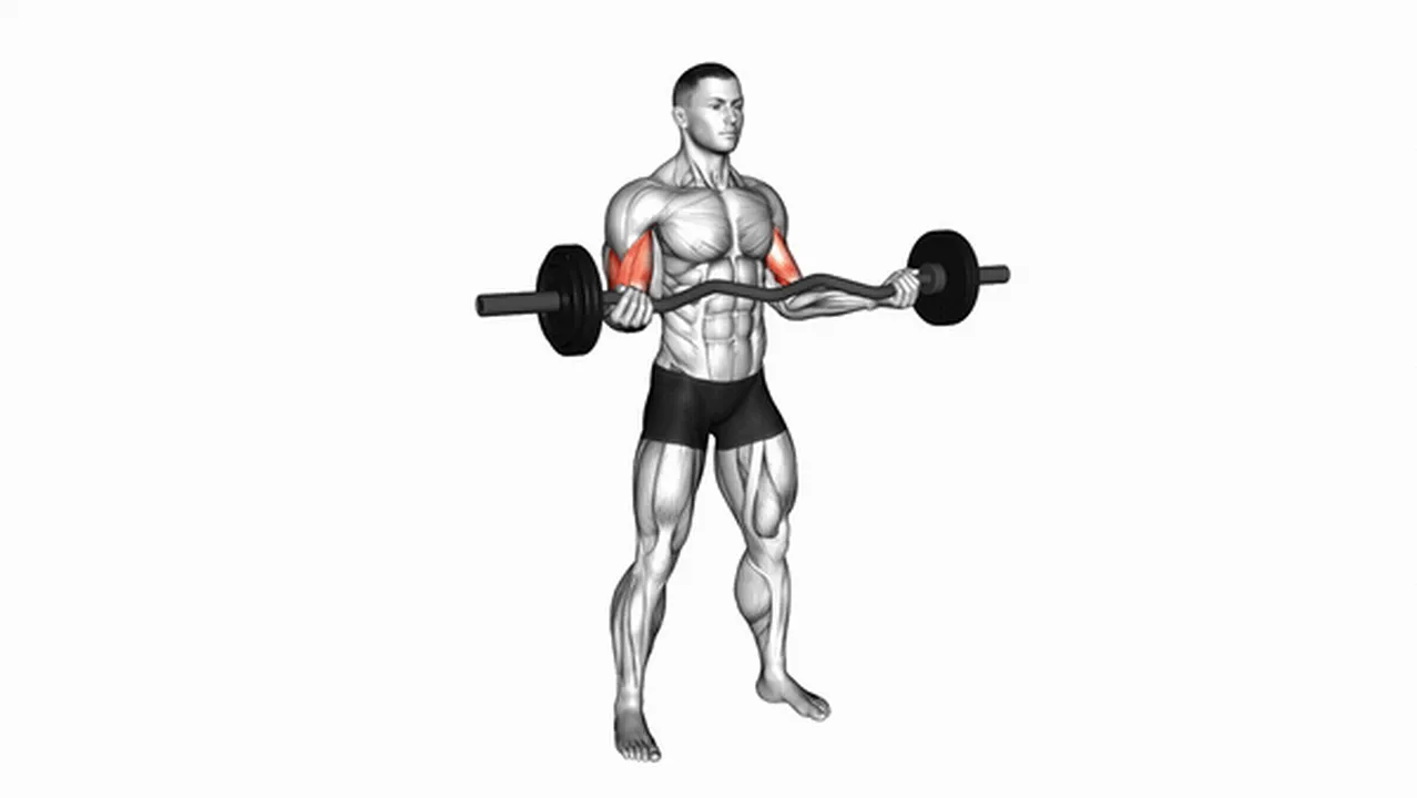 What are the benefits of EZ Barbell Standing Wide Grip Biceps Curl? Image