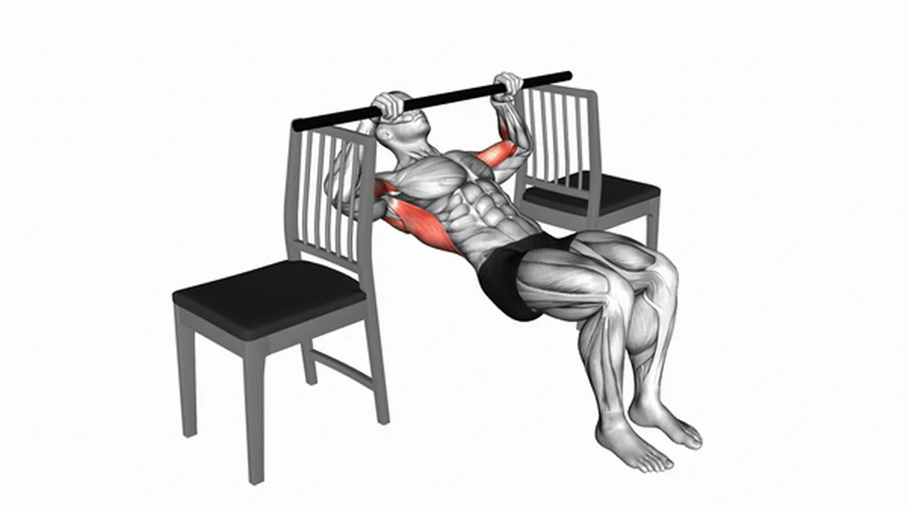 What are the benefits of inverted rows with bent knees between chairs? Image