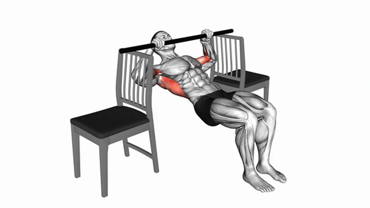 How to do inverted rows with bent knees between chairs? Image