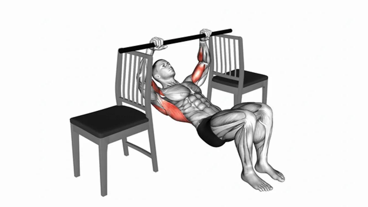 Inverted Row with Bent Knee Between Chairs