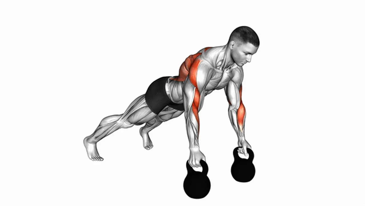 What are the benefits of kettlebell alternating renegade rows? Image