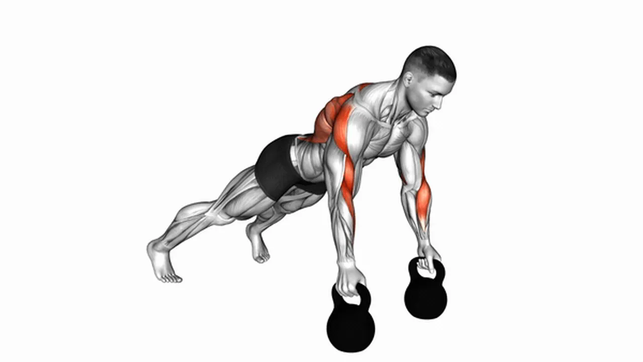 Common kettlebell alternating renegade row variations Image