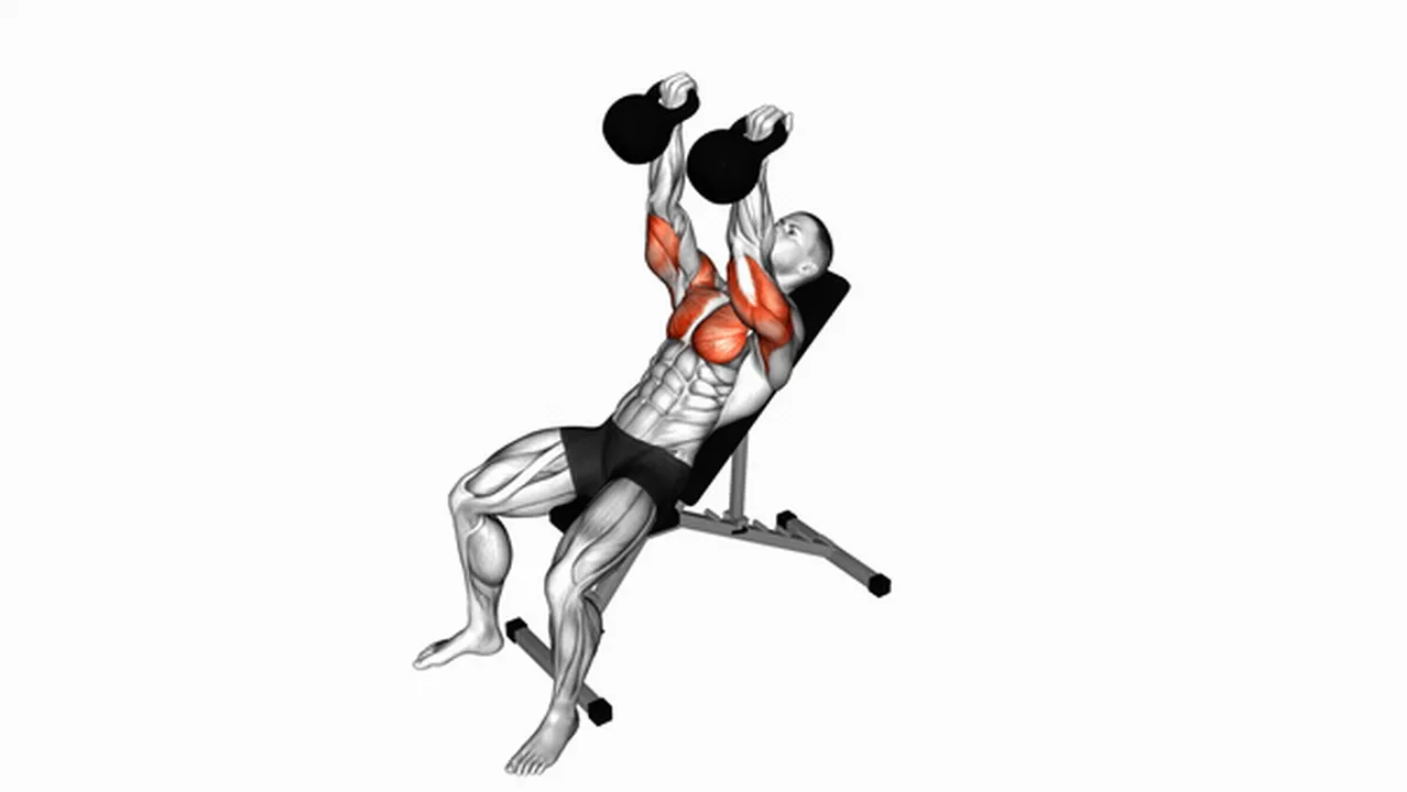 Common kettlebell incline palm-in press variations Image