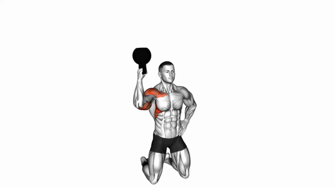 Kettlebell Kneeling One-Arm Bottoms Up Press