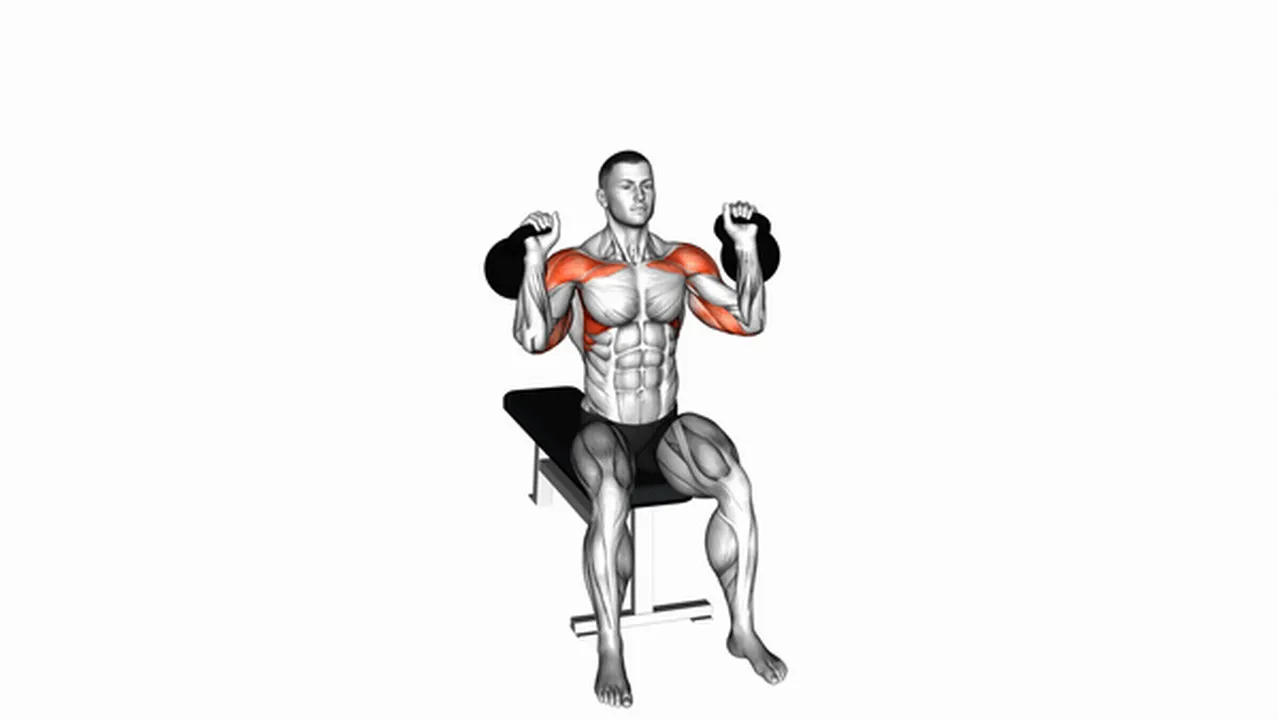 Common Kettlebell Seated Two-Arm Military Press variations Image