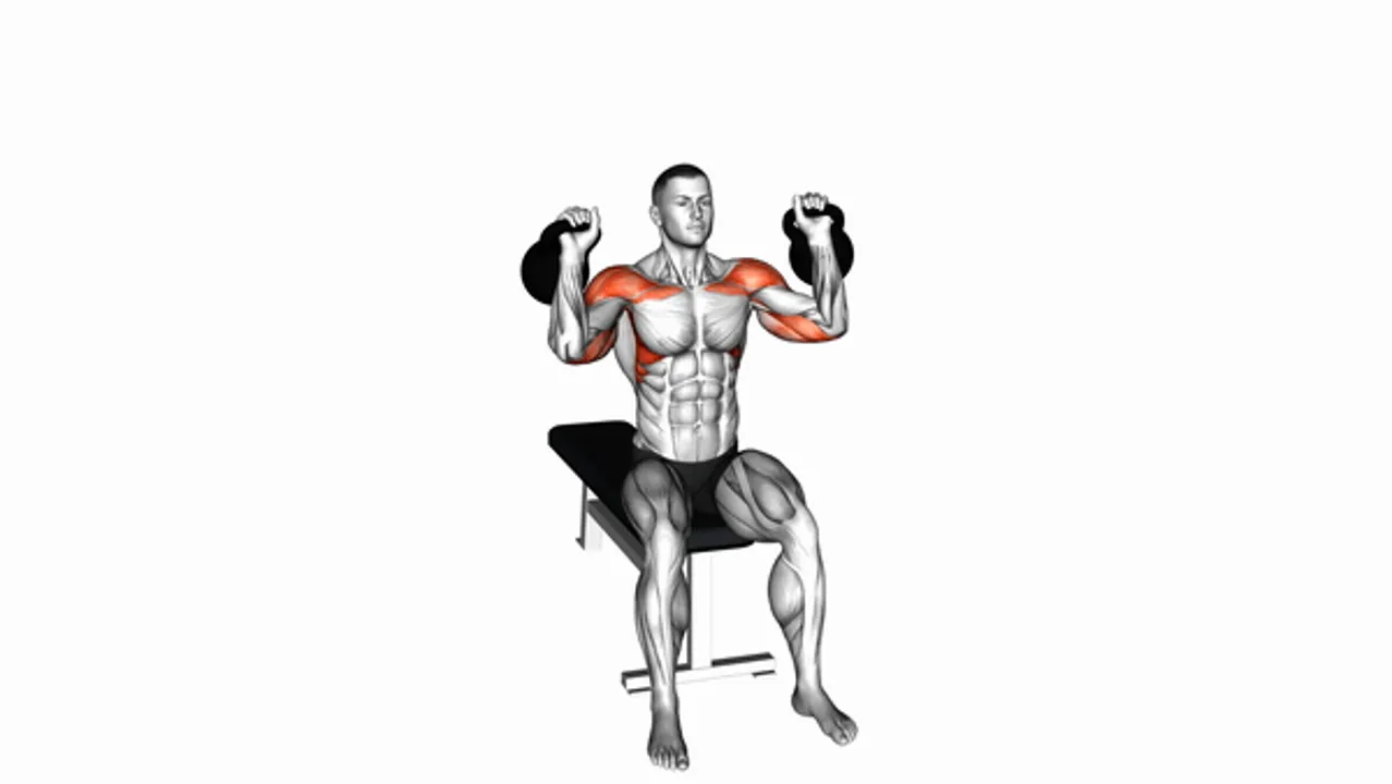 Kettlebell Seated Two-Arm Military Press