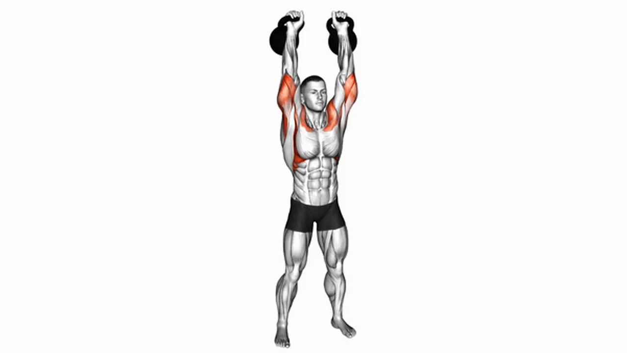 What are the benefits of the Kettlebell Two-Arm Military Press? Image