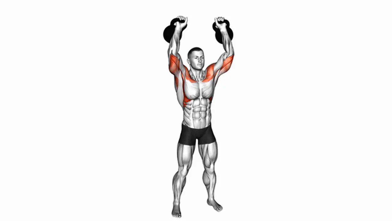 Common variations of the Kettlebell Two-Arm Military Press Image