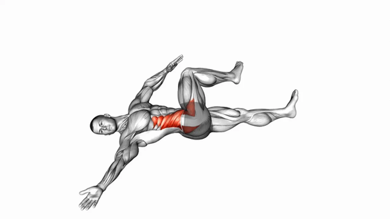 What are the benefits of the Lying Cross Over Knee Pull Down Stretch? Image