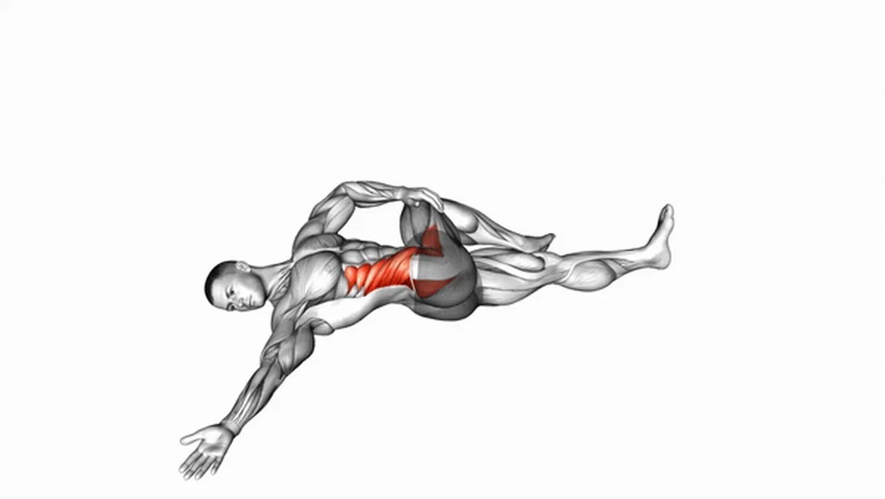 Common mistakes during the Lying Cross Over Knee Pull Down Stretch Image