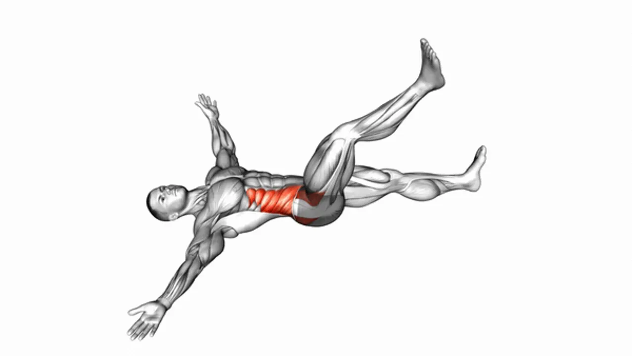 Lying Cross Over Knee Pull Down Stretch