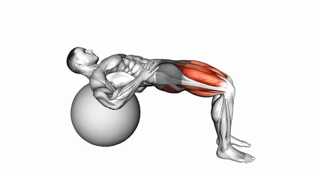 Common variations of lying hip lifts on a stability ball Image