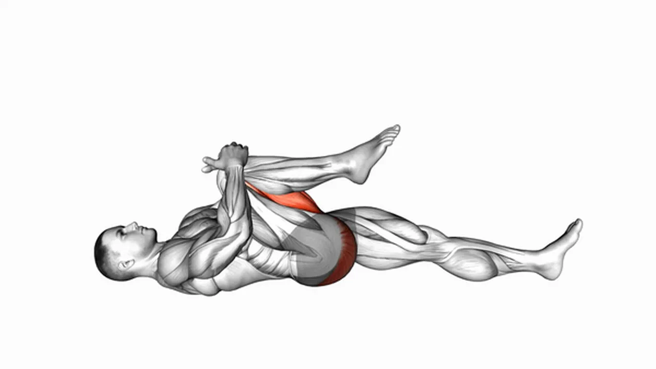 What are the benefits of the lying knee to chest stretch? Image