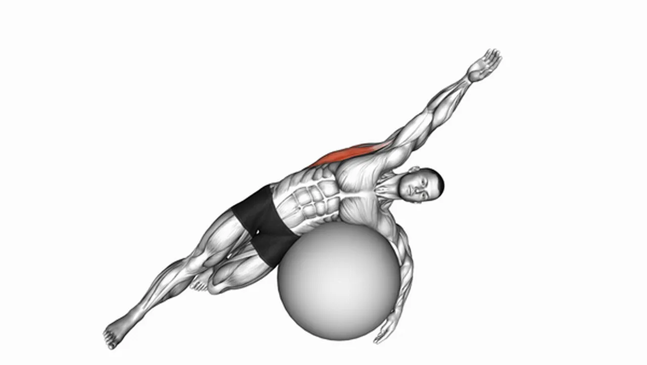 How to do the Lying Side Lat Stretch with Exercise Ball? Image