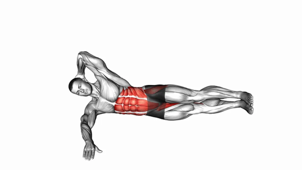 Oblique Crunches with Straight Leg Lift