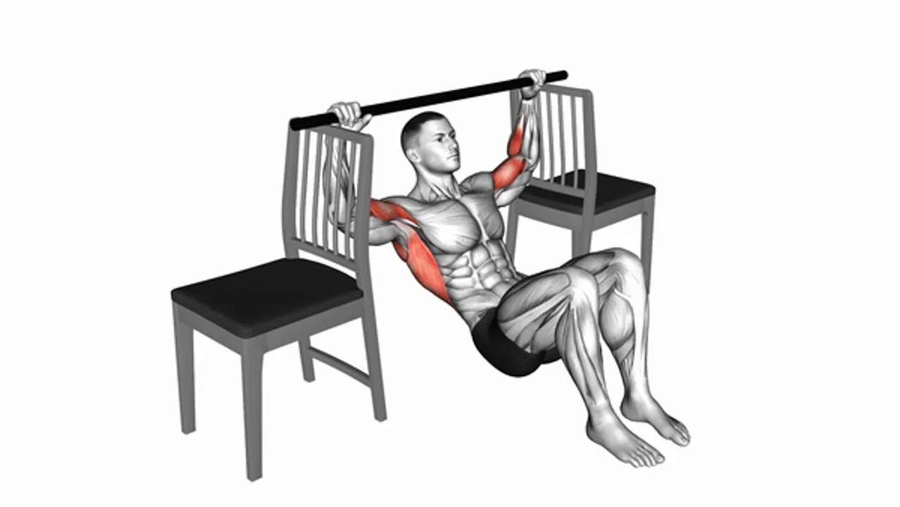 Pull-Up with Bent Knee Between Chairs