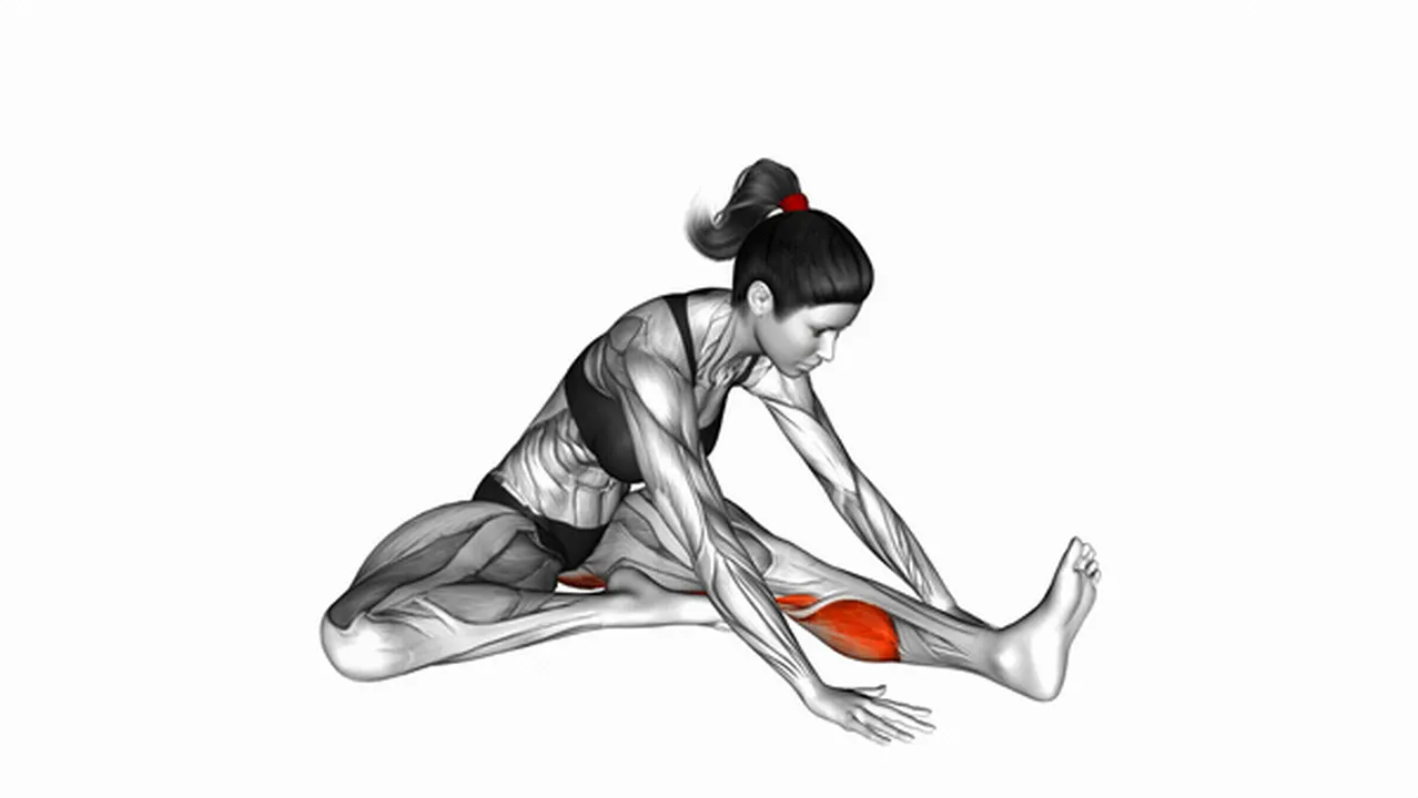 What are the benefits of seated hip external rotator and hip extensor stretch? Image