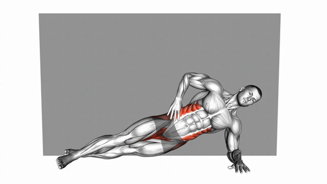 Common side plank with wall support variations Image