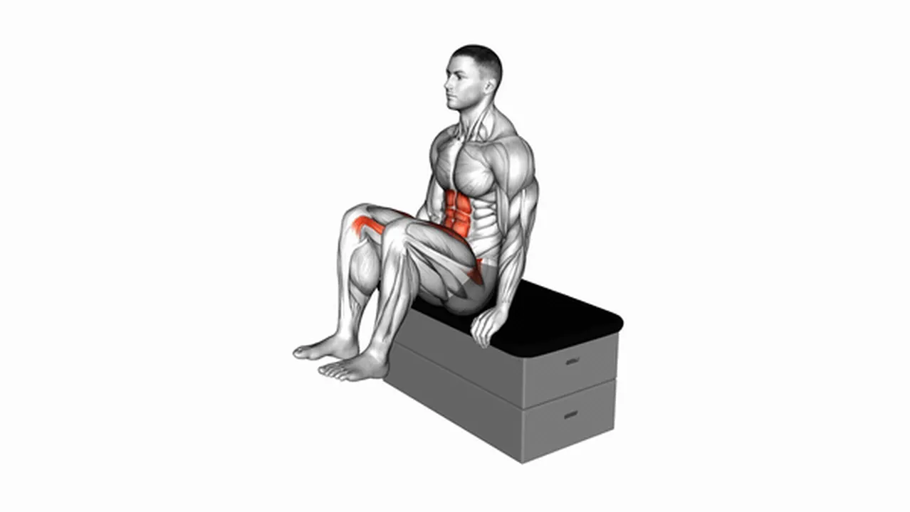 What are the benefits of sitting knee tucks on a padded stool? Image