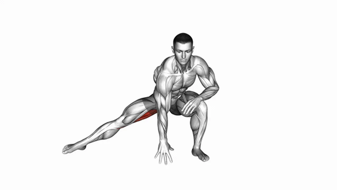 How to do the standing bent knee hip adductor stretch? Image