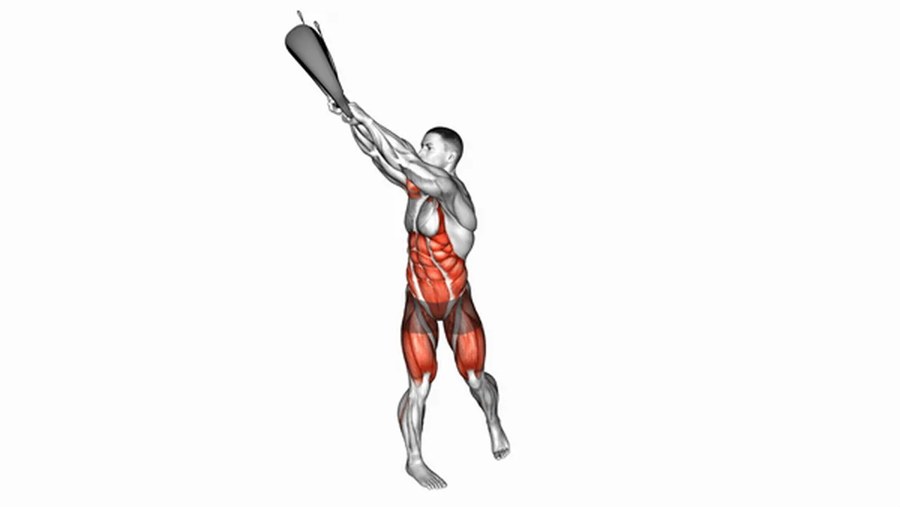 How to do Weighted Bag Wood Chop Squats? Image