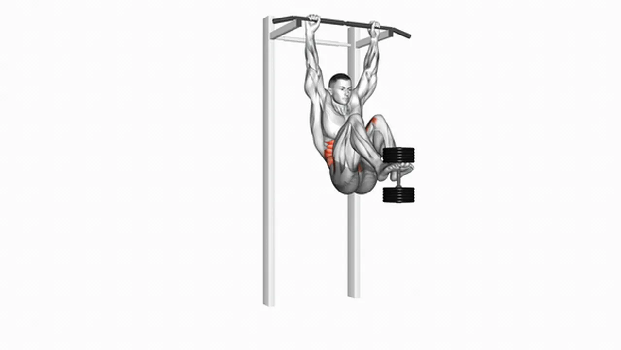 How to do weighted hanging leg hip raises? Image