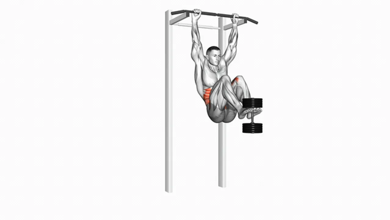 Common variations of weighted hanging leg hip raises Image