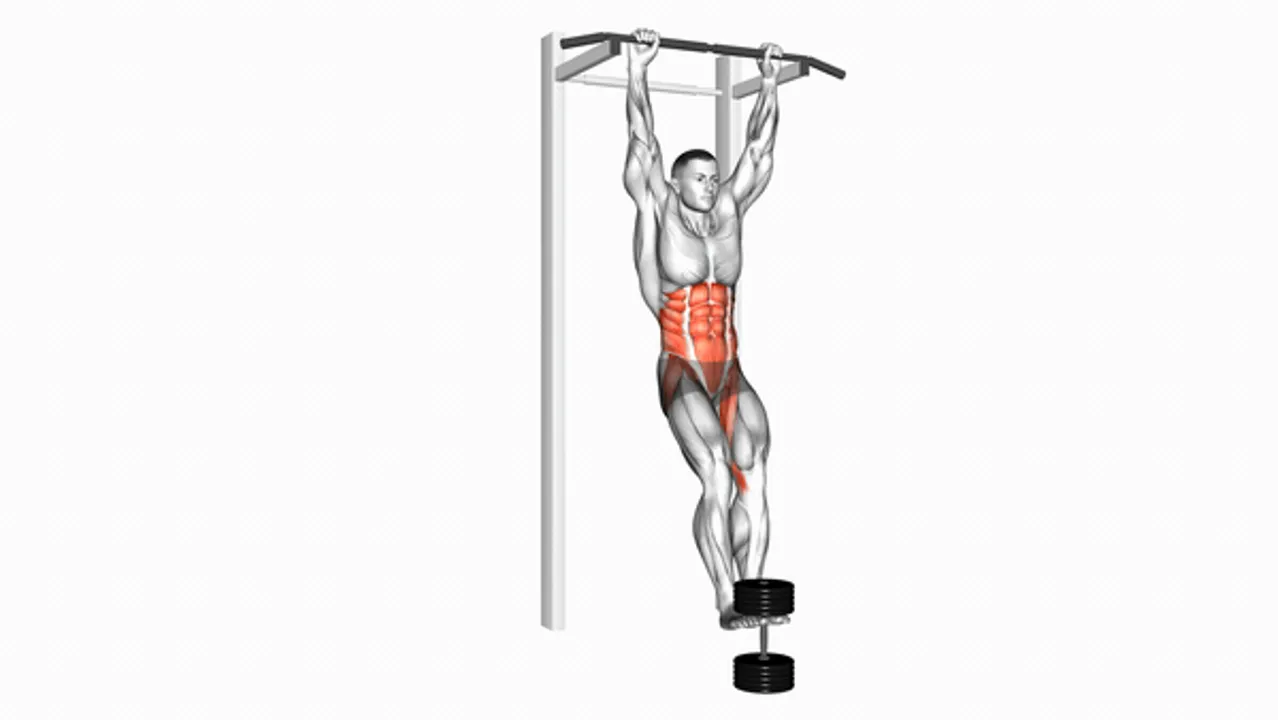 Weighted Hanging Leg Hip Raise